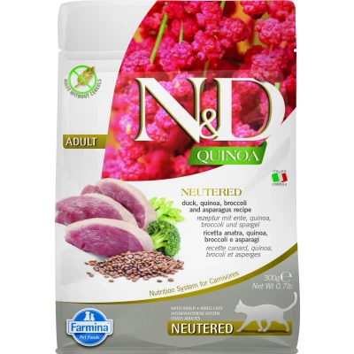 Abbildung von N&amp;D Quinoa Futter für den kastrierten Katze Ente 300 gr.