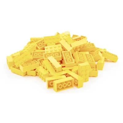 Abbildung von Lego 2x4 Steine Classic, 100 Stück Einzelne Bausteine in der Großpackung Basic Bricks (3001) (Hellgelb)