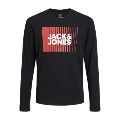 Abbildung von Jack &amp; Jones Junior Jjecorp LOGO PLAY O NECK Langarmshirt für Kinder, Größe: 116, Black