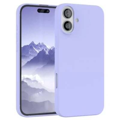 Abbildung von EAZY CASE Premium Silikon Handyhülle kompatibel mit iPhone 16 Plus Slimcover Kameraschutz und Innenfutter, Silikonhülle, Schutzhülle, Bumper, Handy Case, Hülle, Softcase, Lavendel Lila