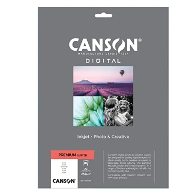 Abbildung von Canson 94664 Inkjet Papier, A4, 20 Fg, 255 Gr, Lustre RC