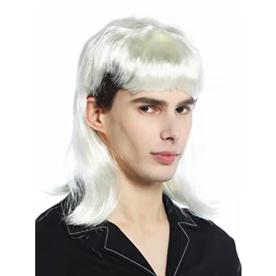Abbildung von WIG ME UP CW 031 P4 P613 Perücke Damen Herren Karneval Vokuhila braun platin blond 80er Hipster retro Proll