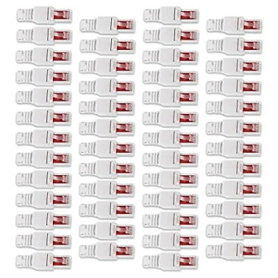 Abbildung von Namobile 50x Netzwerkstecker Netzwerk Stecker werkzeuglos Cat7 Cat6 Cat5 LAN Kabel RJ45 ohne Werkzeug werkzeugfrei Verlegekabel Patchkabel Netzwerkkabel Crimpstecker
