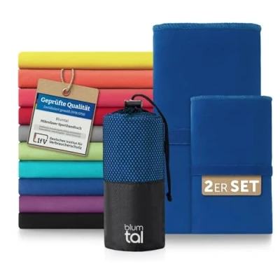 Abbildung von Blumtal Sporthandtuch Mikrofaser Handtücher Set, (2 St), Ultra leicht, kompakt &amp; schnelltrocknend