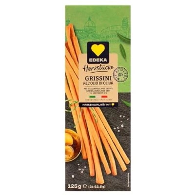 Abbildung von Edeka Herzstücke Grissini all&#039;olio di oliva mit Olivenöl, 8er Pack (8 x 125g)