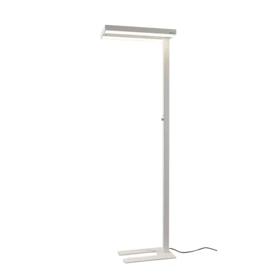 Abbildung von Arcchio Stehlampe Logan, dimmbar, LED Leuchtmittel fest verbaut, universalweiß, Aluminium, Kunststoff, weiß (RAL 9003), 1 flammig, inkl.
