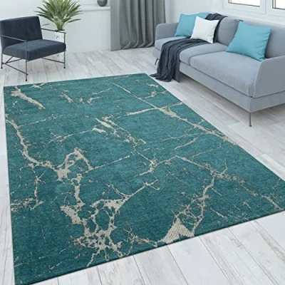 Abbildung von Paco Home Teppich Mariba 201, rechteckig, Höhe: 13 mm, Kurzflor, modernes Marmor Design, Wohnzimmer, Schlafzimmer