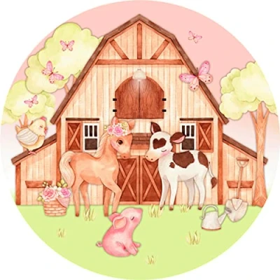 Abbildung von Fondant Tortenaufleger Tortenbild Geburtstag Bauernhof/Bauernhoftiere K8
