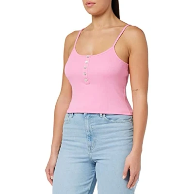 Abbildung von ONLY Damen Onlnessa S/L Short Button JRS Top, Sachet Pink, XL