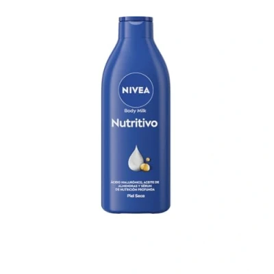Abbildung von NIVEA Body Milk Nutritive (1 x 400 ml), Körpermilch spendet 72h Feuchtigkeit, Körpercreme mit Mandelöl und Hyaluronsäure, für trockene Haut