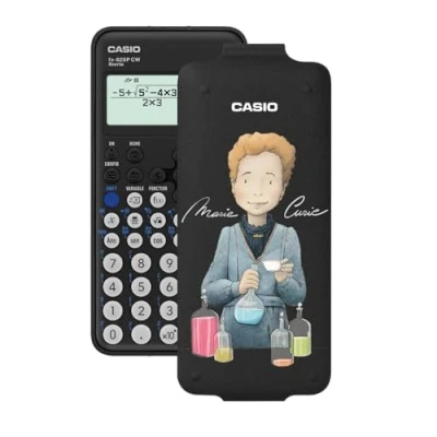 Abbildung von Casio FX 82SP CW Wissenschaftlicher Taschenrechner, mit Marie Curie, illustriert von Raquel Riba Rossy, empfohlen für den spanischen und portugiesischen Lehrplan, 5 Sprachen, mehr als 300 Funktionen,