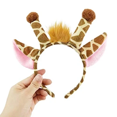 Abbildung von LIGSLN Giraffen Haarreif, Plüsch Stirnband, Kopfbedeckung für Damen und Mädchen, Cartoon Haarband, Kopfschmuck
