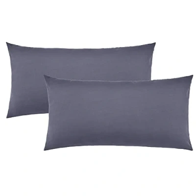 Abbildung von NatureMark 2er Pack Jersey Kissenbezug Kissenhülle Kissenbezüge Seitenschläferkissen Nackenkissen viele Größen und Farben ÖKO TEX (40 x 80 cm, Anthrazit grau)