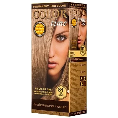 Abbildung von COLOR TIME Permanente Haarfarbe 81 Aschblond Angereichert mit Gelée Royale und Vitamin C Haarfärbung 100% Grauabdeckung 100 ml