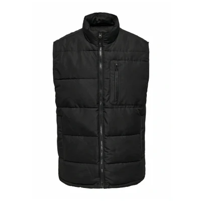 Abbildung von ONLY &amp; SONS Herren Onsjake Quilted Vest OTW Steppweste, Black, L