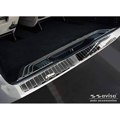 Abbildung von Avisa Chrom Edelstahl Heckstoßstangenschutz kompatibel mit Mercedes Vito/V Klasse 2014 2019 &amp; Facelift &#039;Ribs&#039; &#039;XL&#039;
