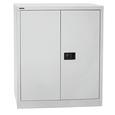 Abbildung von BISLEY Flügeltürenschrank Universal, 1 verzinkter Fachboden, 2 OH, Metall, 645 Lichtgrau, 40 x 91.4 100 cm