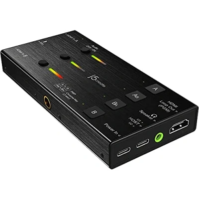 Abbildung von j5create Live Videoaufnahmekarte Dual HDMI zu USB C, unterstützt 1080p 60Hz Video und Audioaufzeichnung, Stromversorgung 60W Pass Through, ideal für PC Xbox Playstation Android Spiel (JVA06)