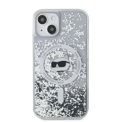 Abbildung von CG Mobile Karl Lagerfeld KLHMP12MLGCHSGH Hülle für iPhone 12/12 Pro 6.1&quot; hardcase transparent Liquid Glitter Choupette Head