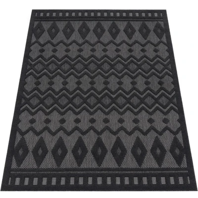 Abbildung von Paco Home Teppich &quot;Livorno 671&quot;, rechteckig, Uni Farben, Scandi, Rauten Muster, Hoch Tief Effekt, Outdoor geeignet
