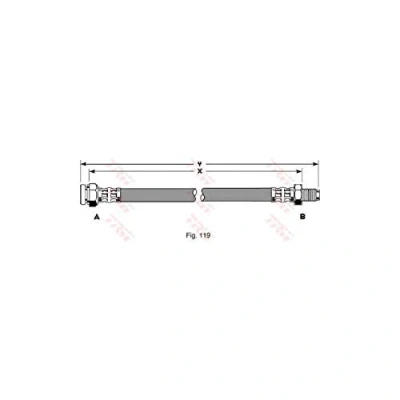 Abbildung von TRW PHB299 Bremsschläuche 435 M10x1 FIAT: Barchetta, Punto I Schrägheck, Cabrio