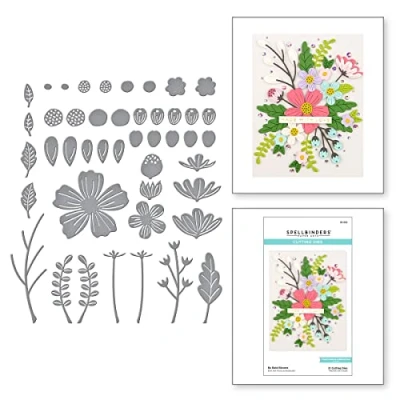 Abbildung von Spellbinders S5 502 Blooms Be Bold Kollektion Geätzte Stanzschablone, Metall, bronze