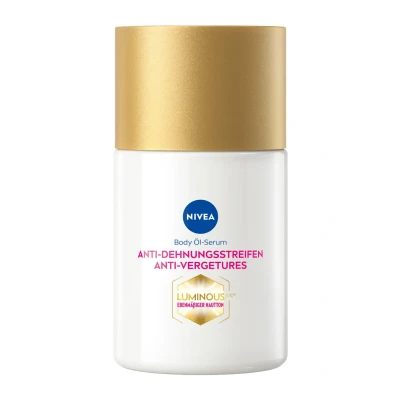 Abbildung von NIVEA LUMINOUS630® Body Öl Serum Anti Dehnungsstreifen, Körperöl reduziert die Sichtbarkeit von hochwirksame Formel und spendet 48h Feuchtigkeit (100 ml)