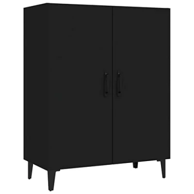 Abbildung von vidaXL Sideboard Kommode Anrichte Schrank Beistellschrank Mehrzweckschrank Standschrank Wohnzimmer Flur Schwarz 70x34x90cm Holzwerkstoff
