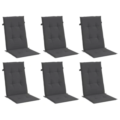 Abbildung von vidaXL Sitzauflage Hochlehner Auflagen 6 Stk. Melange Anthrazit 120x50x4 cm Stoff, (6 St)