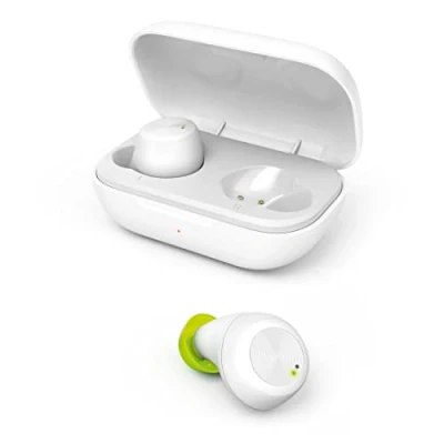 Abbildung von Hama Bluetooth Kopfhörer &quot;Spirit Chop&quot; (In Ear mit Mikrofon, True Wireless Earbuds Ladestation, IPX 4, Laufzeit 16h, kabellose Sprachsteuerung, Siri, Google) weiß