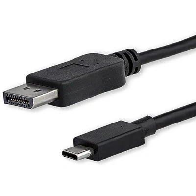 Abbildung von StarTech.com 1,8m USB C auf DisplayPort 1.2 Kabel 4K 60Hz DP Adapterkabel/Videoadapter HBR2 Alt Mode Monitor Videokabel Thunderbolt 3 kompatibel Schwarz (CDP2DPMM6B)