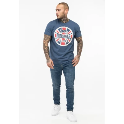 Abbildung von Lonsdale Normale Passform Lunklet Tshirt print, Herren, Größe: Small, Navy ecru red