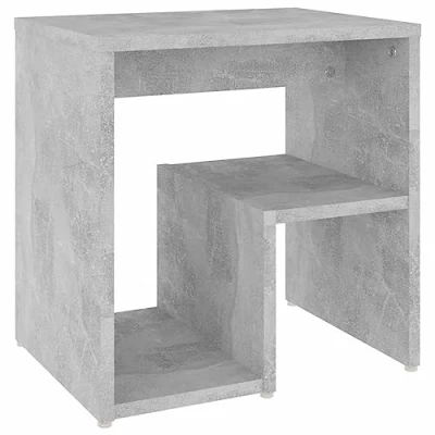 Abbildung von vidaXL Nachttisch mit Regal Nachtschrank Nachtkonsole Nachtkommode Schlafzimmer Schrank Kommode Beistelltisch Betongrau 40x30x40cm Holzwerkstoff