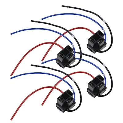 Abbildung von YINETTECH 4stk H4 3 polig Scheinwerfer Kabelbaum Adapter Reparatur Lampe Buchse Stecker Kabel Draht Automotive Beleuchtung Teile 15cm