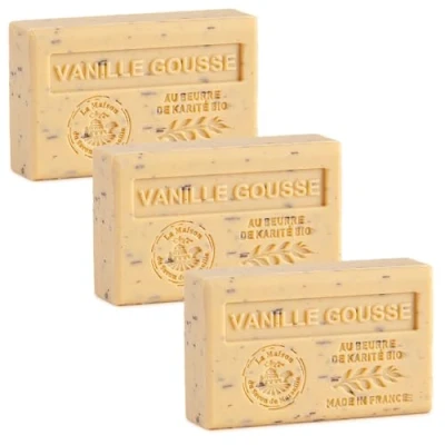 Abbildung von Französische Seife Traditionelles Savon de Marseille 3er Set Vanille Mousse Sheabutter 125g