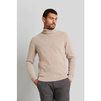 Abbildung von bugatti Woolmix Strickpullover, Herren, Größe: Large, Beige