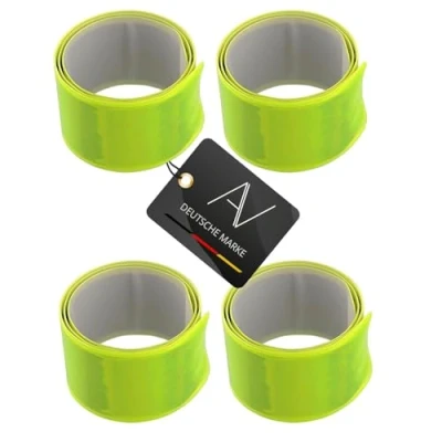 Abbildung von AVANA Reflektorband reflektierendes Schnapparmband Reflektor Armband Klatscharmband Joggen, Fahrrad, Leuchtarmband, Neon Gelb