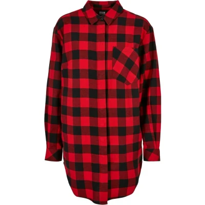 Abbildung von Urban Classics Check Flannel Blusenkleid, Damen, Größe: Small, Black red