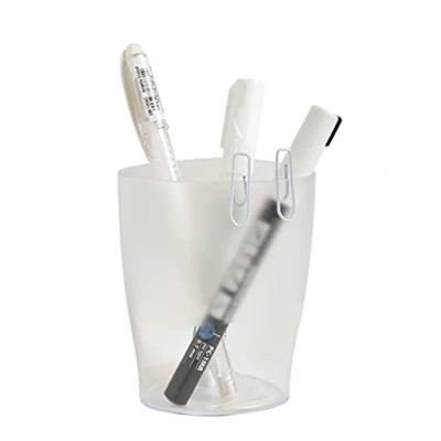 Abbildung von Exacompta 67623D 10er Pack Stiftehalter ECOPEN aus stabilem Kunststoff in modernem design, perfekt für Büro und Schule, Kristall, Stifteköcher Stiftebox Organizer Schreibtischbox
