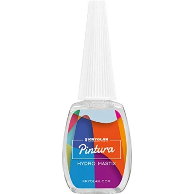 Abbildung von Kryolan Pintura Hydro Mastix Hautkleber, Pinselflasche 12 ml, wasserlöslich ideal für Party, Karneval, Fasching, Halloween, LARP &amp; Make up Artists