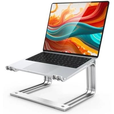 Abbildung von Glangeh Premium Abnehmbarer Laptop Ständer Langlebiger Aluminium Stand mit Großer Belüftungsfläche Ergonomischer, Tragbarer Notebook kompatibel MacBook Air, Pro (10 16 Zoll)