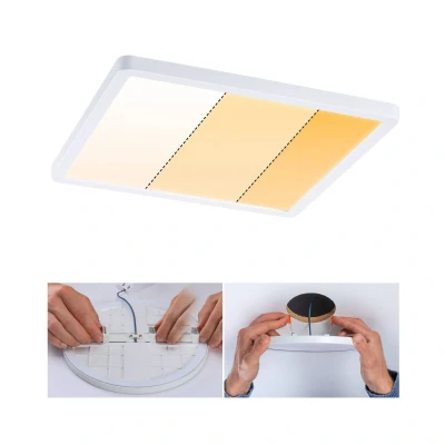 Abbildung von Paulmann 92994 LED Panel Einbauleuchte Areo VariFit IP44 3 Stufen dimmbar 230x230mm eckig incl. 1x16 Watt Weiß matt Kunststoff 2000 K