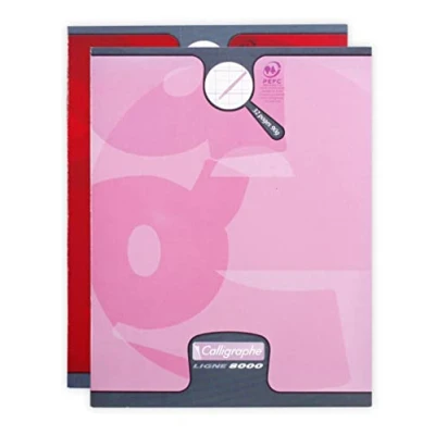 Abbildung von Clairefontaine 108707C Packung mit 20 Heften Calligraphe 16 Blatt, 17x22cm, 90g, französische Lineatur DL 2mm, 1 Pack, Rosa