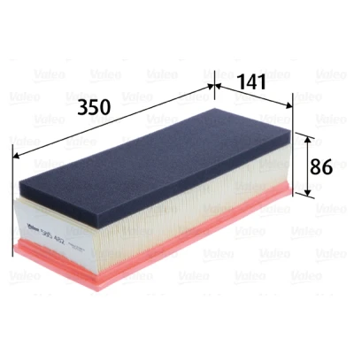 Abbildung von VALEO 585482 Luftfilter 86 141 350 Filtereinsatz CITROËN: C5 3, III Kombi, II PEUGEOT: 407 SW, Limousine