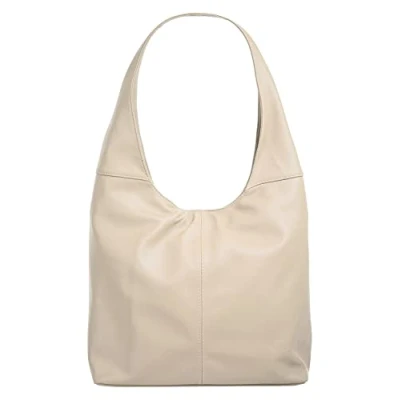 Abbildung von piké Shopper Echt Leder Damen Made in Italy geräumige Tragetasche mit 2 Hauptfächern 015955