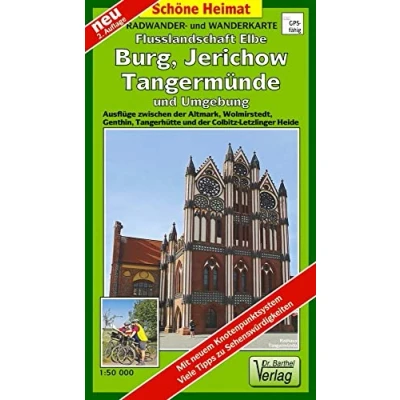 Abbildung von Radwander und Wanderkarte Flusslandschaft Elbe, Burg, Jerichow, Tangermünde Umgebung: Ausflüge zwischen der Altmark, Wolmirstedt, Genthin, ... Tangerhütte Colbitz Letzlinger Heide