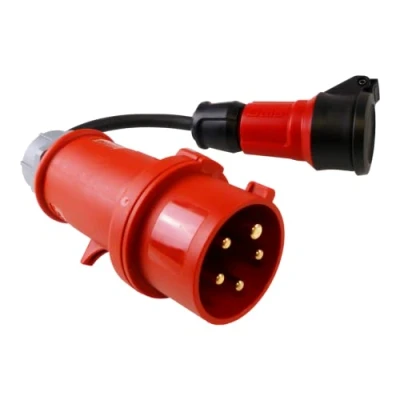 Abbildung von CEE Adapter Starkstrom 16A 30cm Stecker auf 230V belg/Franz System Doktorvolt