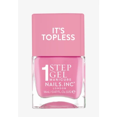 Abbildung von Nails Inc Topless Miley (candy pink) Gel Nagellack ohne UV 1 Schritt Maniküre mit bis zu 8 Tagen Halt Schnelltrocknend, vegan &amp; 21 free Für Kinder Erwachsene Base Coat Top