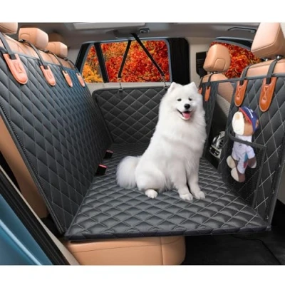 Abbildung von Crossarctic Hundedecke Auto Rückbank mit Harter Unterseite, Rücksitzverbreiterung Hund, Autohängematte für Hunde, Sturzprävention Wasserdicht Hundematte Meisten SUV