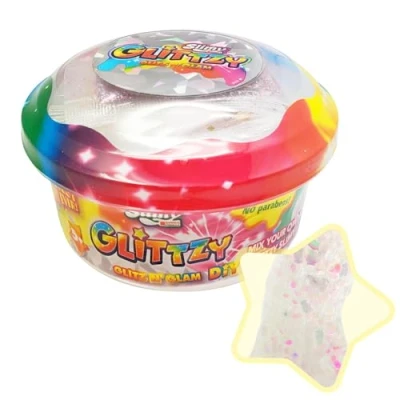 Abbildung von Slimy Glittzy DIY 120g Original Slime Spielmasse für Kinder, der glitzerndste Schleim Aller Zeiten zum Selbermischen, elastische Spielknete (Spielzeug ab 3 Jahre)